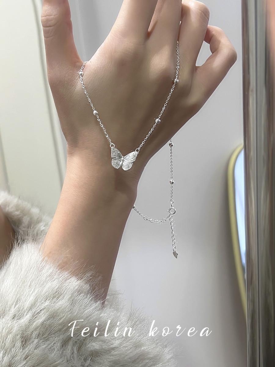 925 sterling silver butterfly necklace female light luxury high-end clavicle chain niche new birthday gift 2025 new