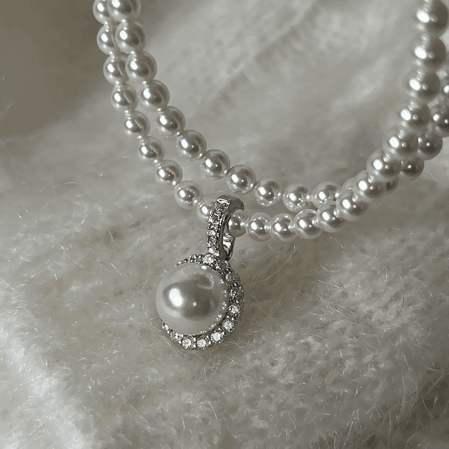 Pure natural pearl aurora freshwater Zhuji pearl millet bead necklace sunflower seedless necklace set simple pendant