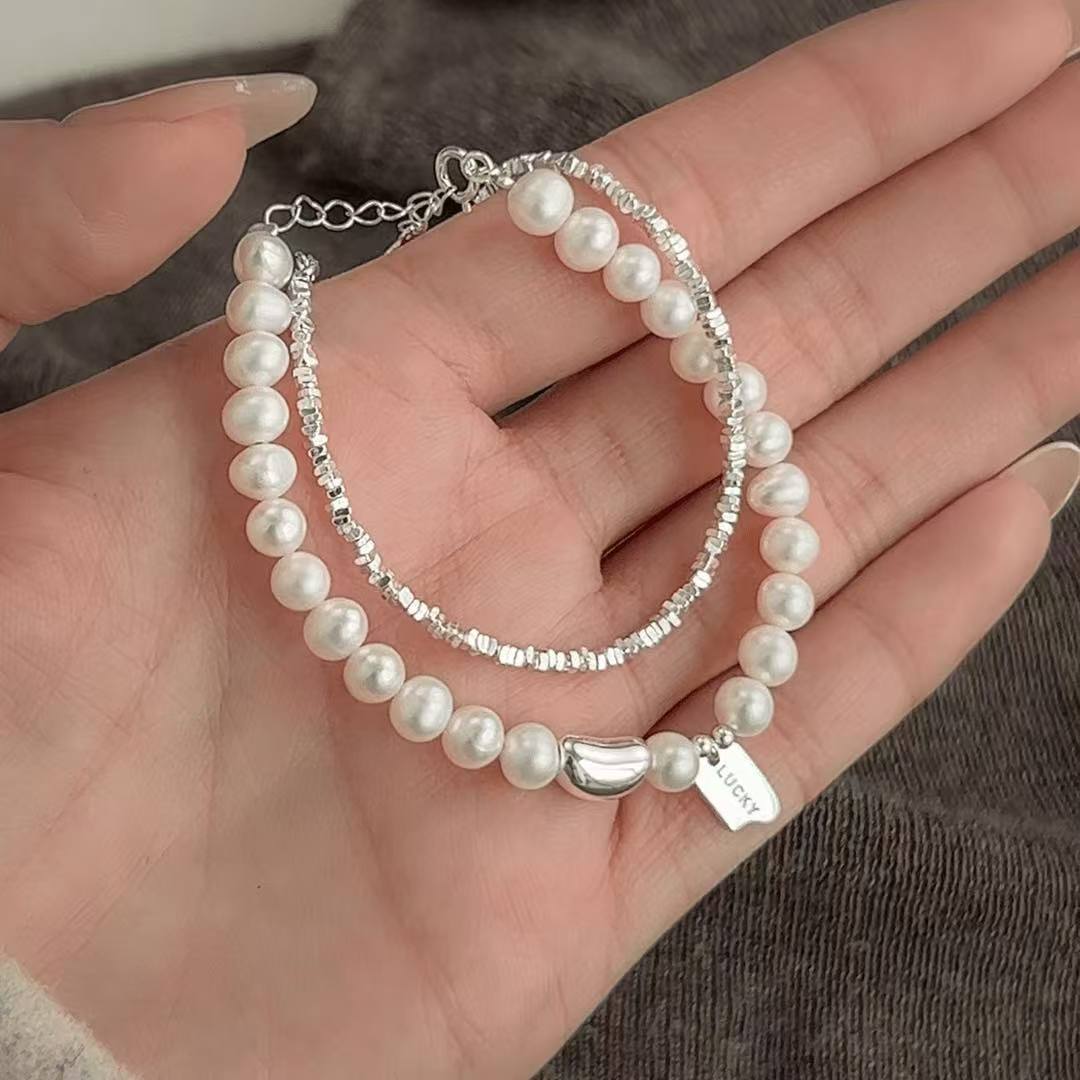 925 silver bracelet niche lucky fashion temperament silver bean bracelet