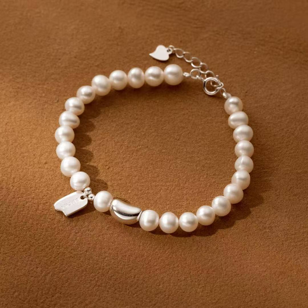 925 silver bracelet niche lucky fashion temperament silver bean bracelet
