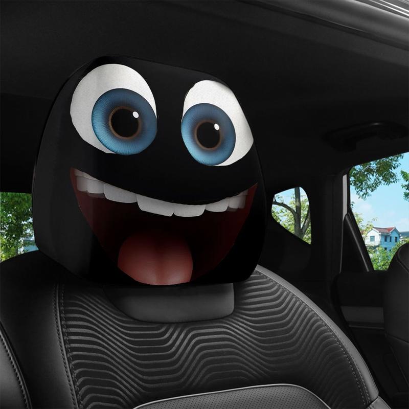 π Funny Cartoon Car Headrest Covers β 2PCS 2D Universal Fit π