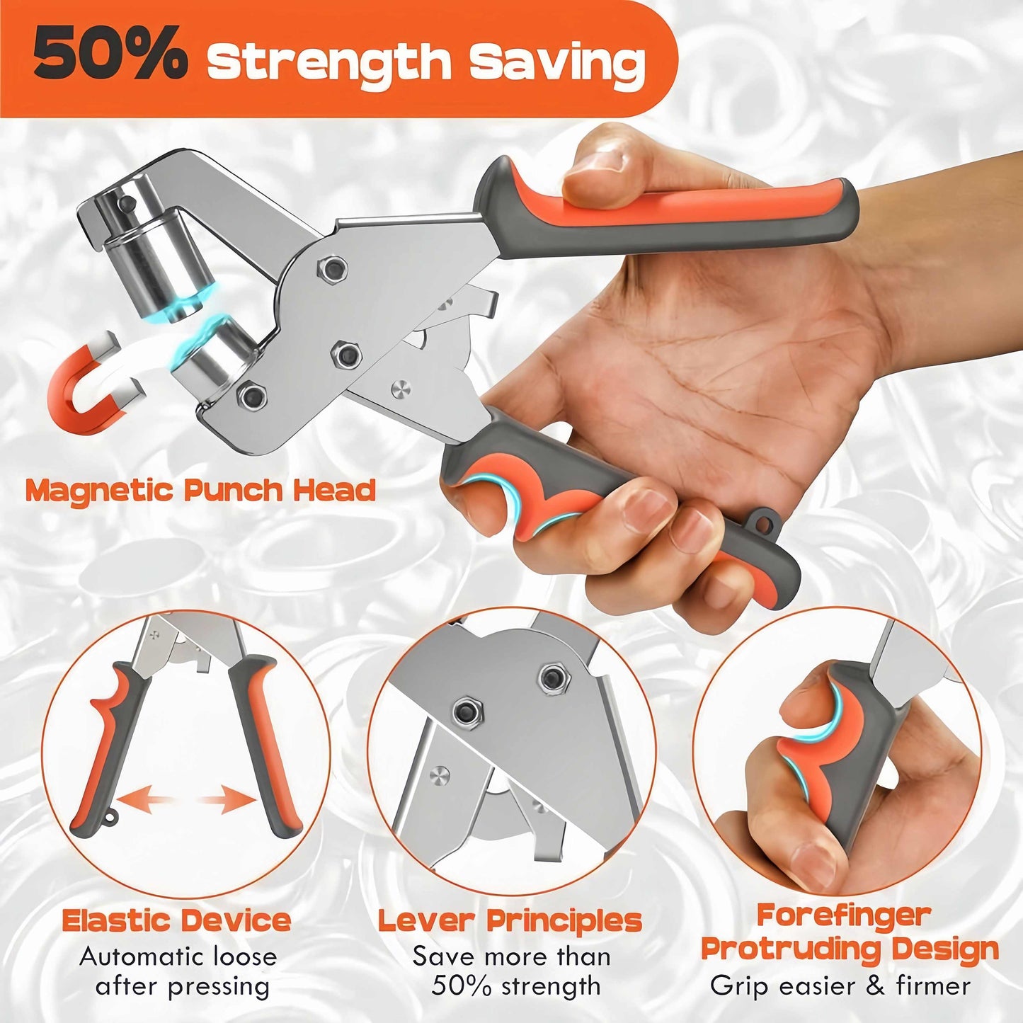 Grommet Tool 3/8 Inch Grommets Eyelet Plier set with 200pcs Eyelets