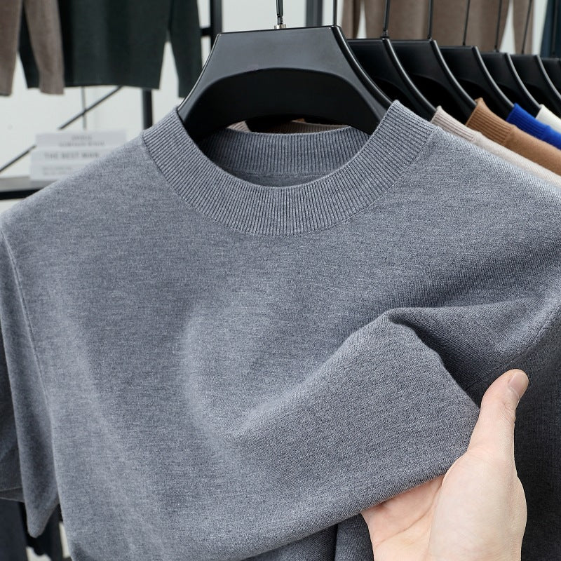 Last Day 50% OFF🔥2025 Spring and Summer Men's Stand Collar Cashmere Casual T-shirt (Buy 2 Free Shipping)