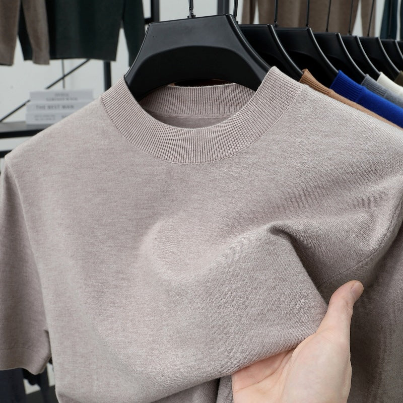 Last Day 50% OFF🔥2025 Spring and Summer Men's Stand Collar Cashmere Casual T-shirt (Buy 2 Free Shipping)
