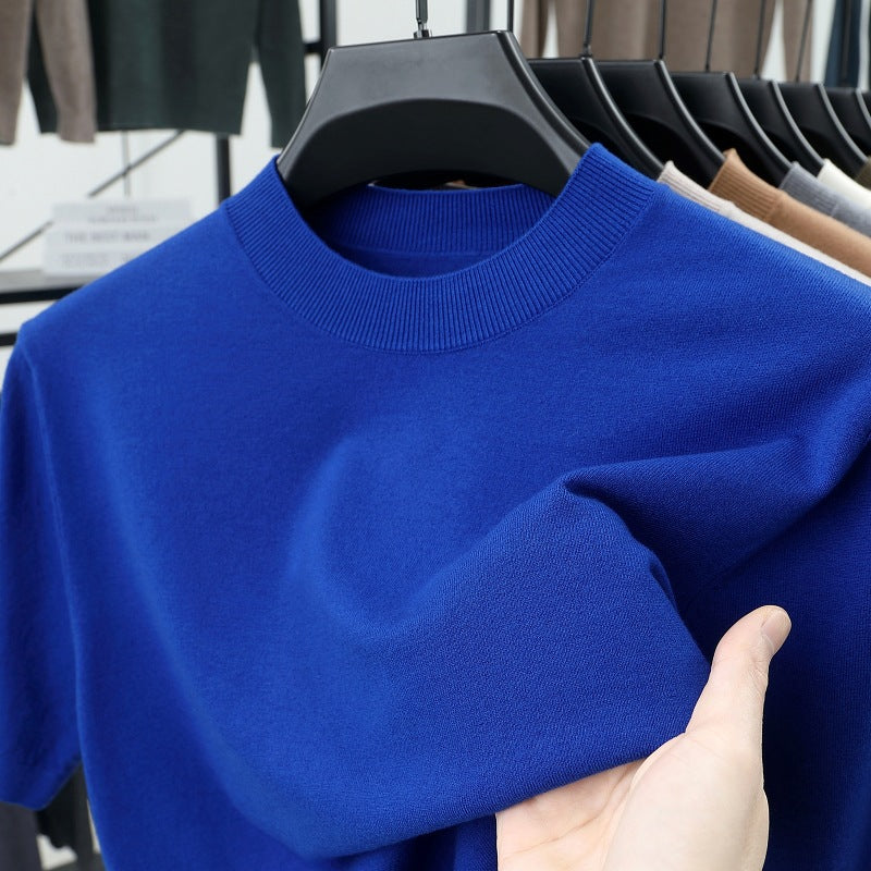 Last Day 50% OFF🔥2025 Spring and Summer Men's Stand Collar Cashmere Casual T-shirt (Buy 2 Free Shipping)