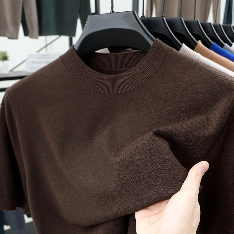 Last Day 50% OFF🔥2025 Spring and Summer Men's Stand Collar Cashmere Casual T-shirt (Buy 2 Free Shipping)