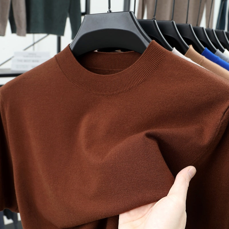 Last Day 50% OFF🔥2025 Spring and Summer Men's Stand Collar Cashmere Casual T-shirt (Buy 2 Free Shipping)