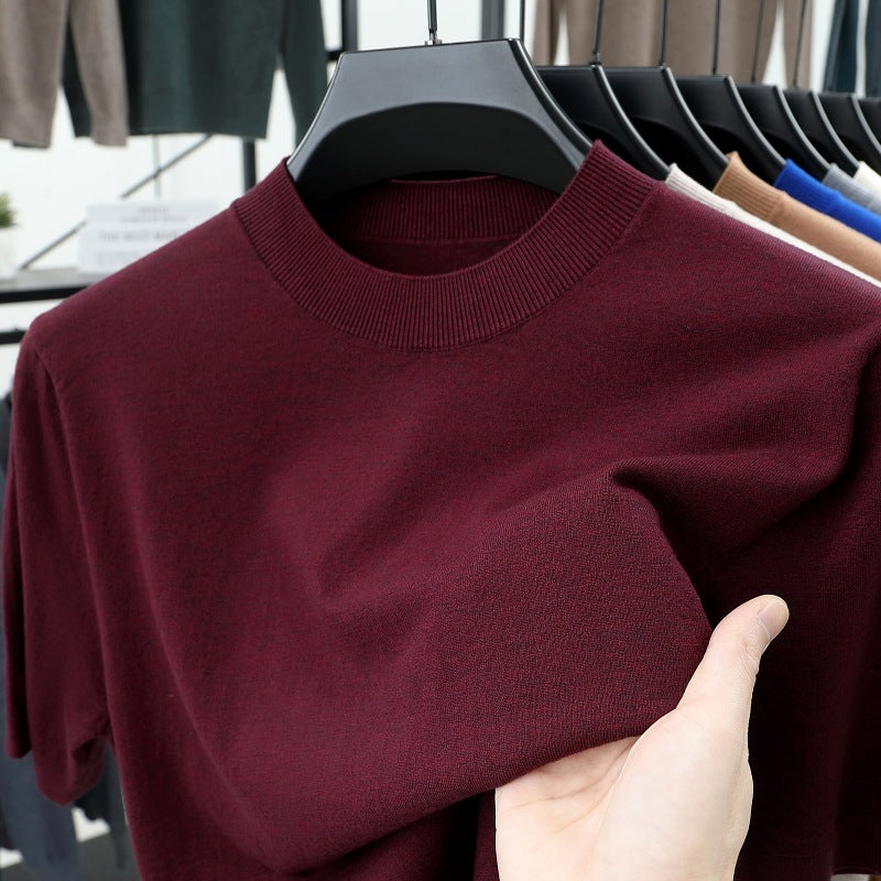 Last Day 50% OFF🔥2025 Spring and Summer Men's Stand Collar Cashmere Casual T-shirt (Buy 2 Free Shipping)