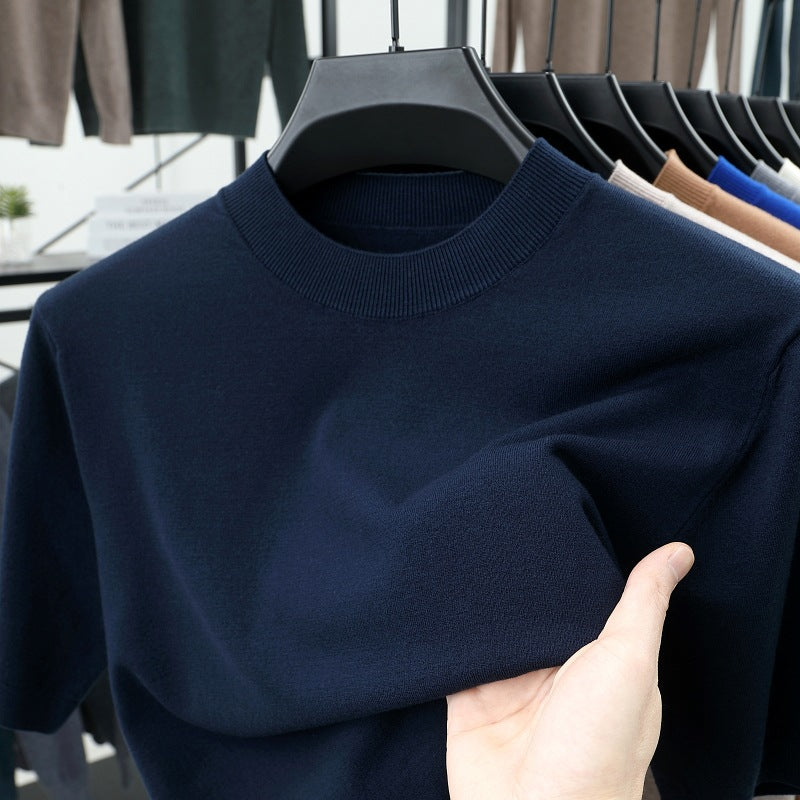 Last Day 50% OFF🔥2025 Spring and Summer Men's Stand Collar Cashmere Casual T-shirt (Buy 2 Free Shipping)