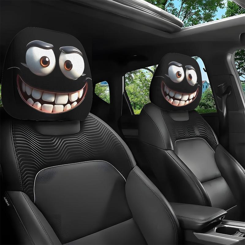 π Funny Cartoon Car Headrest Covers β 2PCS 2D Universal Fit π