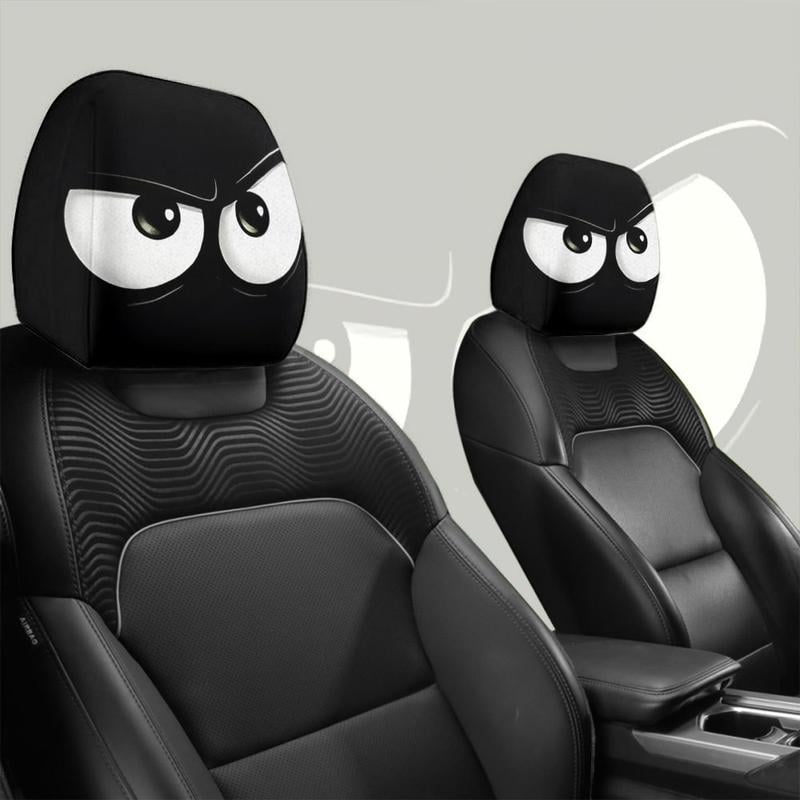π Funny Cartoon Car Headrest Covers β 2PCS 2D Universal Fit π