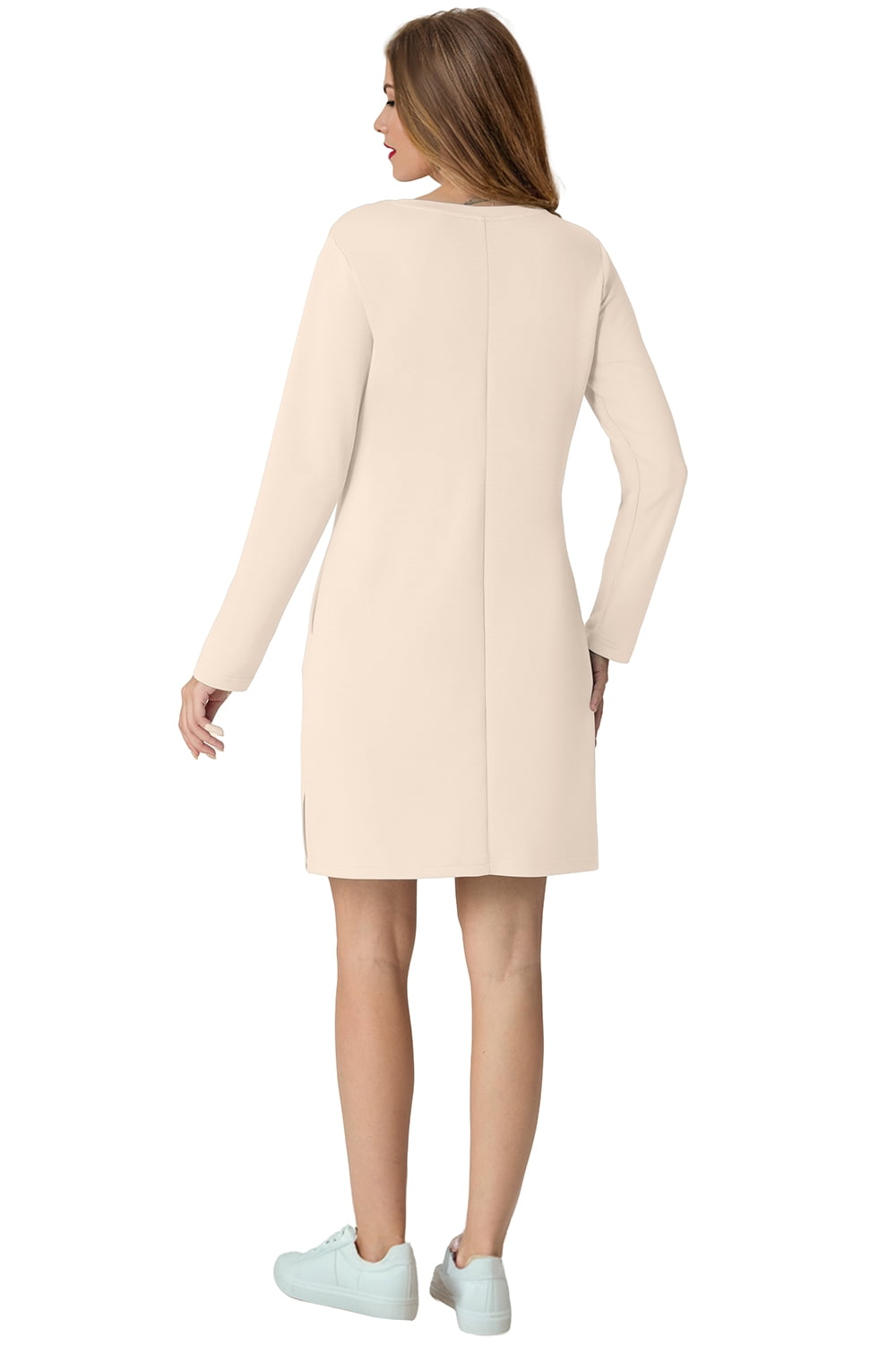 Women Casual Long Sleeve Dress Trendy Fall Fashion Cozy Travel Airport Outfits Haze Blue XL