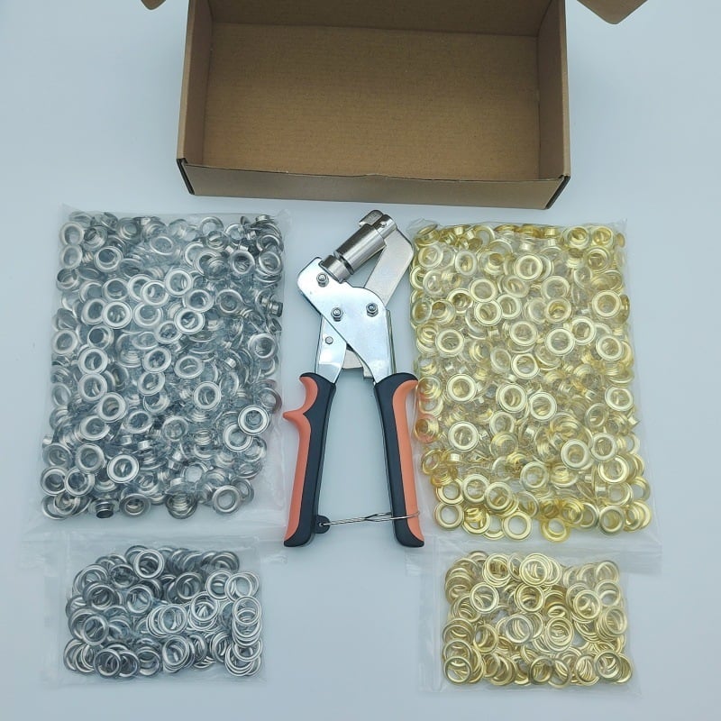 Grommet Tool 3/8 Inch Grommets Eyelet Plier set with 200pcs Eyelets