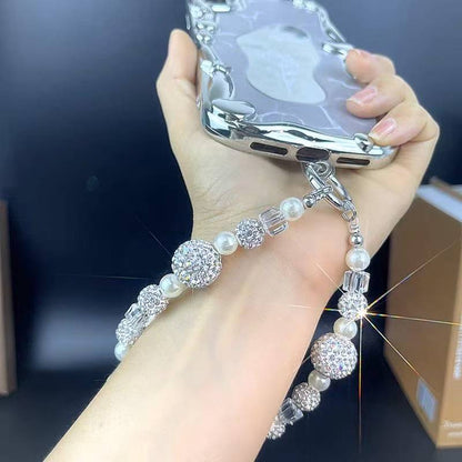 Diamond-encrusted Irregular Beaded Bracelet. Light luxury, firm and anti-drop. With a hanging loop, it's a stylish wrist accessory