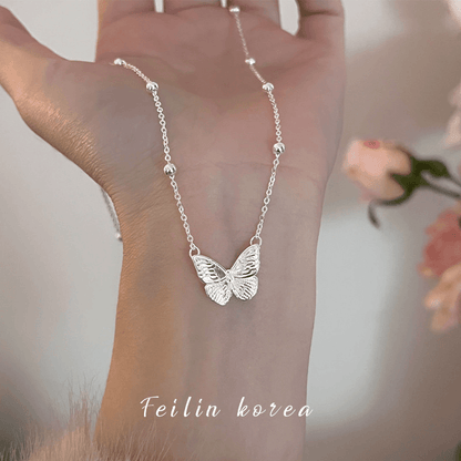 925 sterling silver butterfly necklace female light luxury high-end clavicle chain niche new birthday gift 2025 new