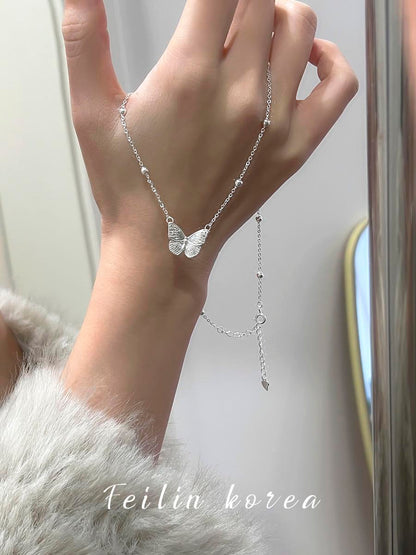 925 sterling silver butterfly necklace female light luxury high-end clavicle chain niche new birthday gift 2025 new