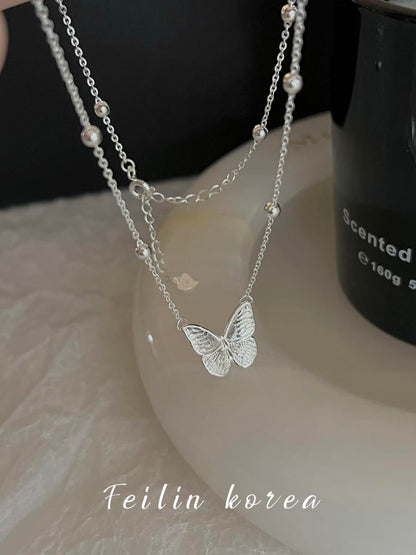 925 sterling silver butterfly necklace female light luxury high-end clavicle chain niche new birthday gift 2025 new