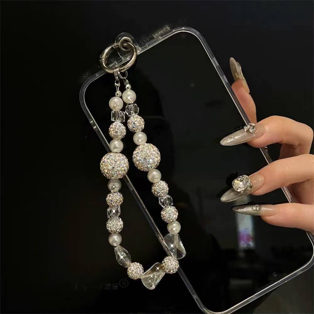 Diamond-encrusted Irregular Beaded Bracelet. Light luxury, firm and anti-drop. With a hanging loop, it's a stylish wrist accessory