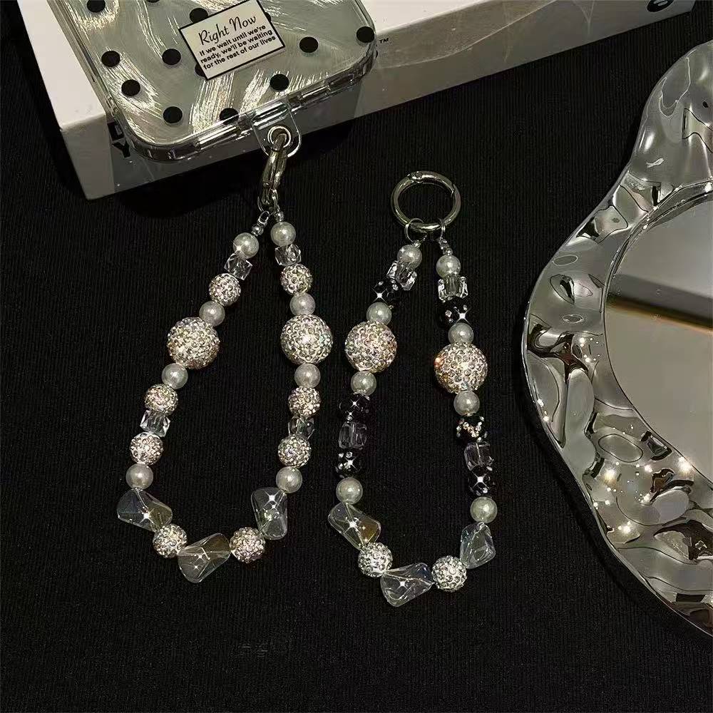 Diamond-encrusted Irregular Beaded Bracelet. Light luxury, firm and anti-drop. With a hanging loop, it's a stylish wrist accessory