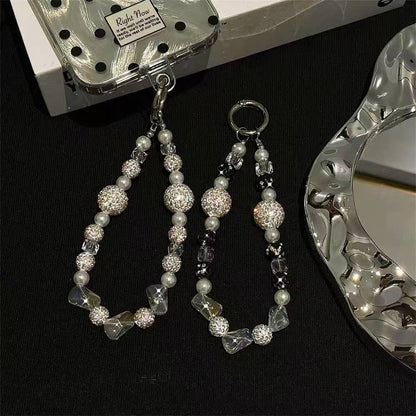 Diamond-encrusted Irregular Beaded Bracelet. Light luxury, firm and anti-drop. With a hanging loop, it's a stylish wrist accessory