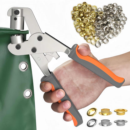 Grommet Tool 3/8 Inch Grommets Eyelet Plier set with 200pcs Eyelets