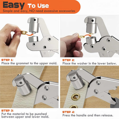 Grommet Tool 3/8 Inch Grommets Eyelet Plier set with 200pcs Eyelets