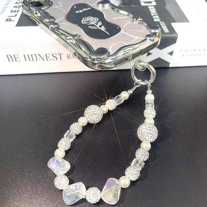 Diamond-encrusted Irregular Beaded Bracelet. Light luxury, firm and anti-drop. With a hanging loop, it's a stylish wrist accessory
