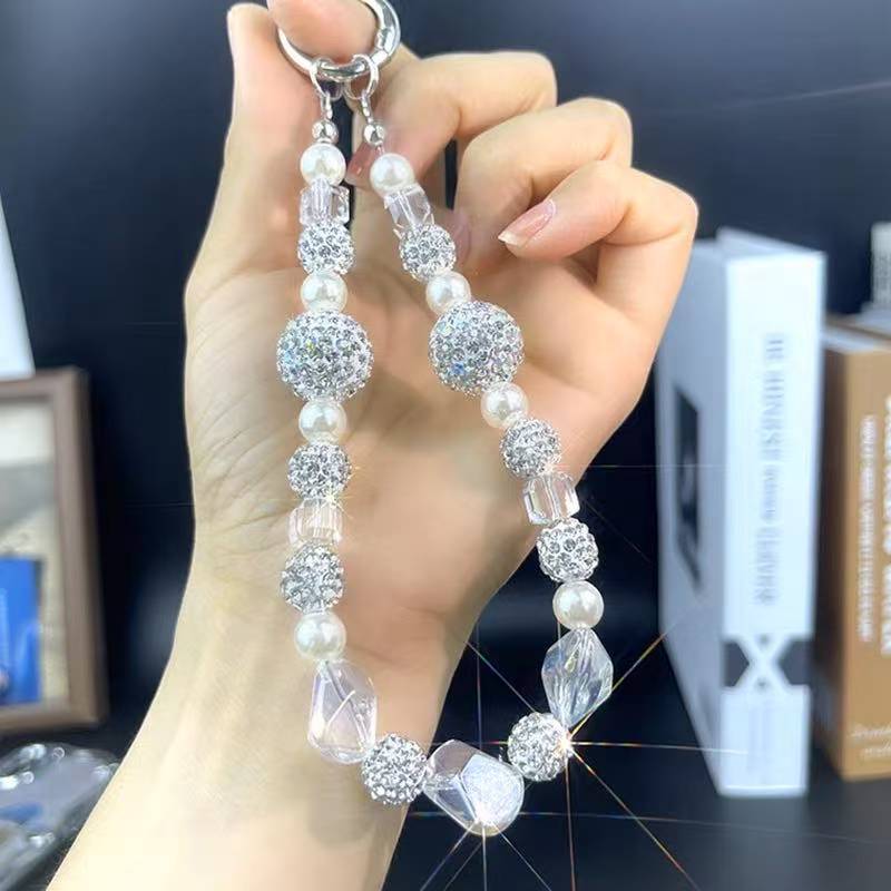 Diamond-encrusted Irregular Beaded Bracelet. Light luxury, firm and anti-drop. With a hanging loop, it's a stylish wrist accessory