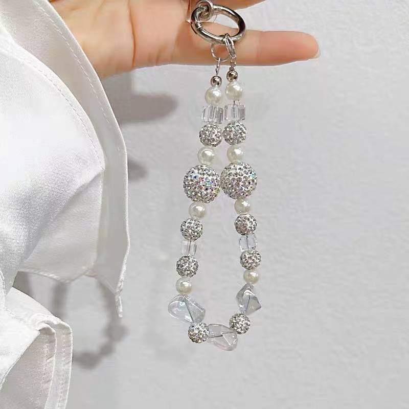 Diamond-encrusted Irregular Beaded Bracelet. Light luxury, firm and anti-drop. With a hanging loop, it's a stylish wrist accessory